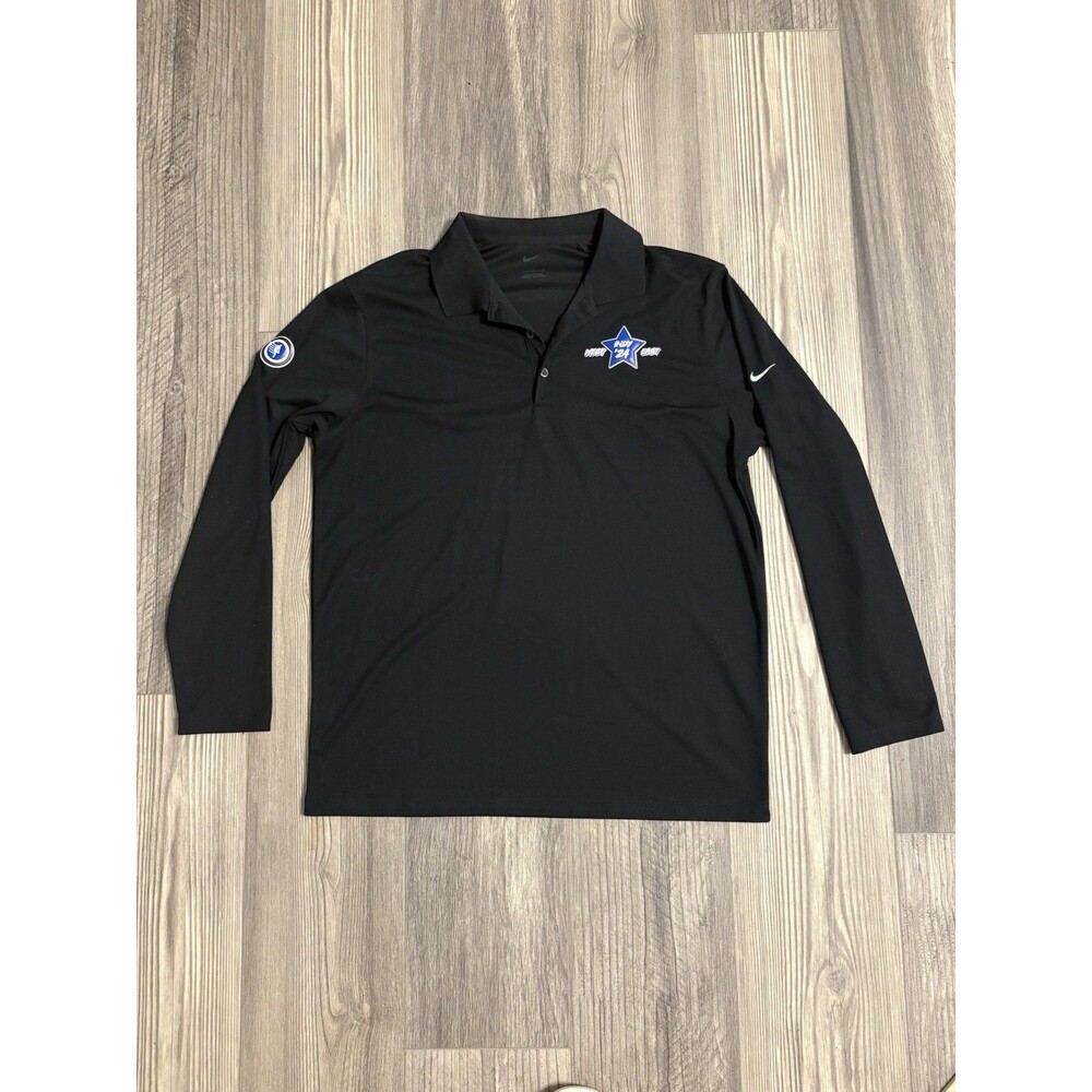 Nike NBA All Star Game 2024 Indy East West Long Sleeve Polo Black Large